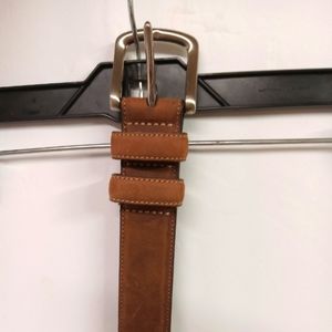 CIF Belt Genuine Suede Leather, Brown  sz 36" 1.5" w